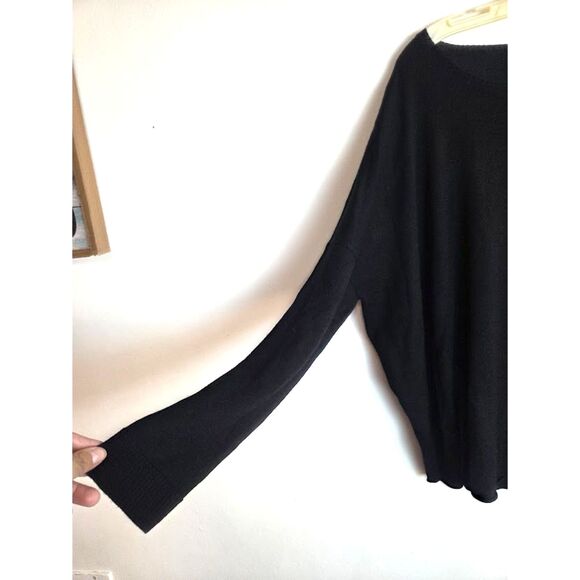 NWT Eileen Fisher Black Bateau Neck 100% Wool Knit Tunic Sweater size XL - Picture 8 of 9